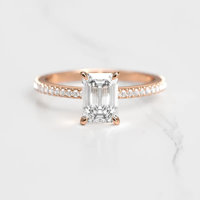 Emerald Full Pave Diamond Ring view 2