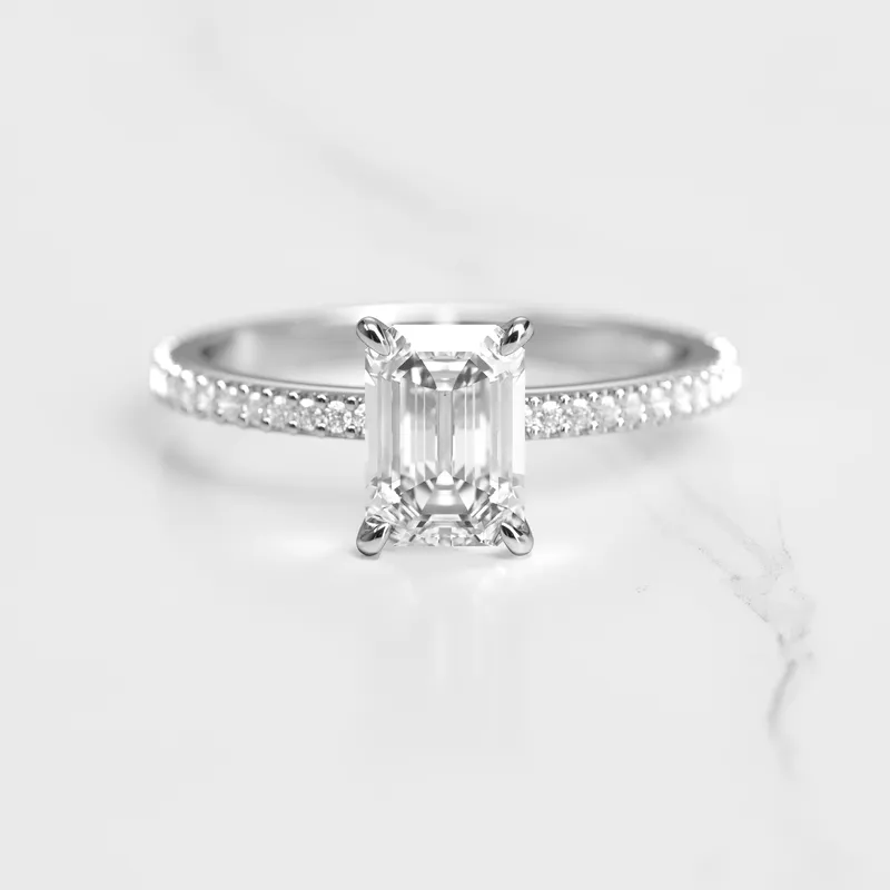 Emerald Full Pave Diamond Ring view 3