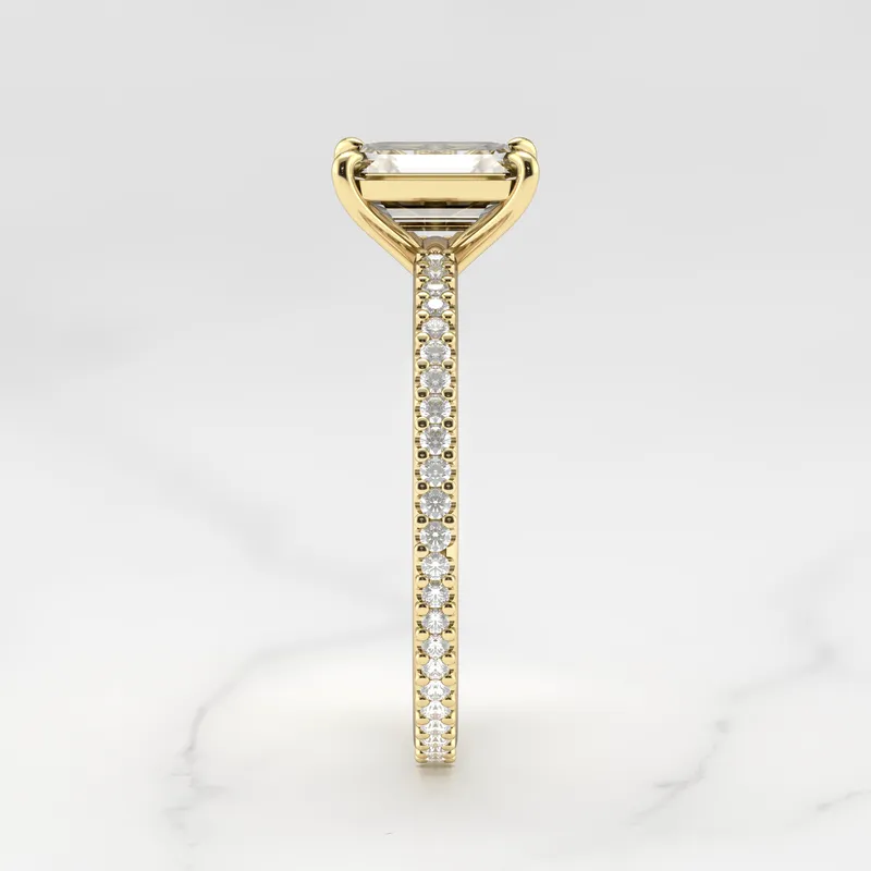 Emerald Full Pave Diamond Ring view 7