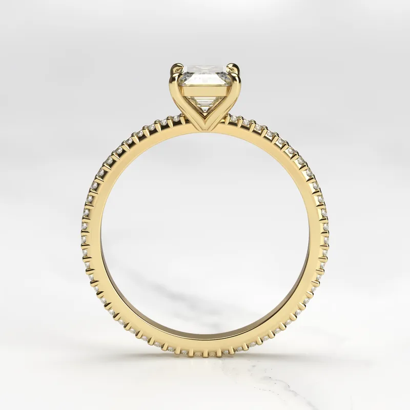 EMERALD FULL PAVE TAPERED DIAMOND RING vy 10