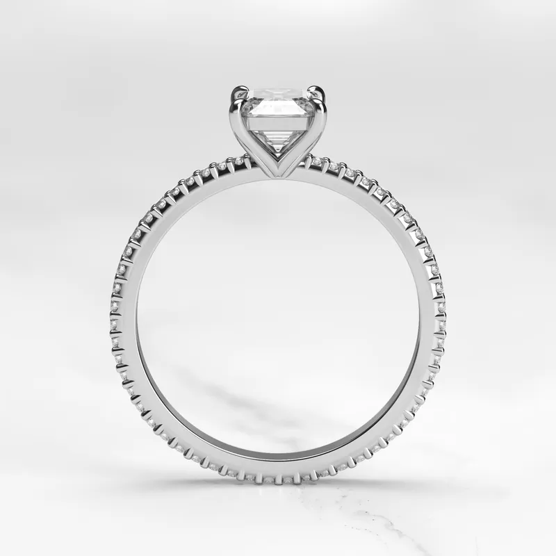 EMERALD FULL PAVE TAPERED DIAMOND RING vy 12