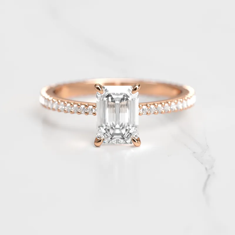 EMERALD FULL PAVE TAPERED DIAMOND RING vy 5