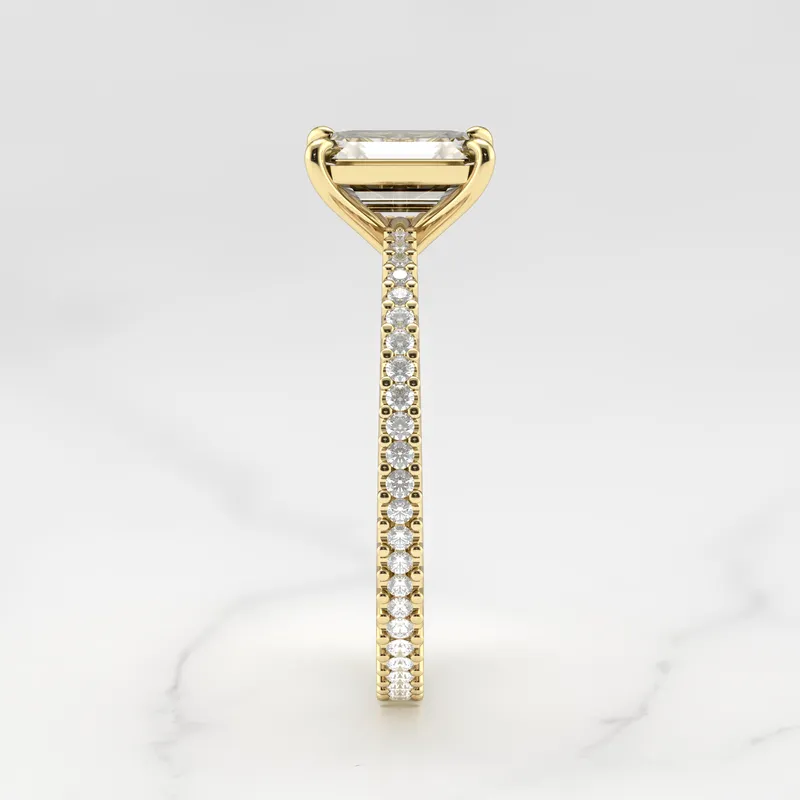 EMERALD FULL PAVE TAPERED DIAMOND RING vy 7