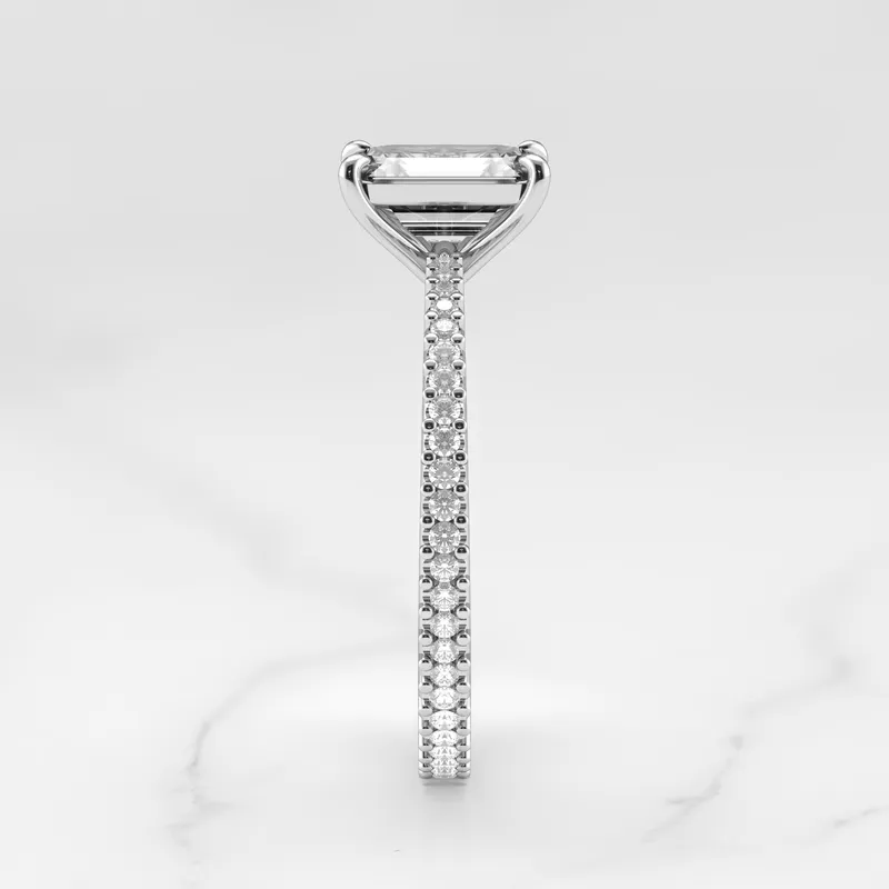 EMERALD FULL PAVE TAPERED DIAMOND RING vy 9