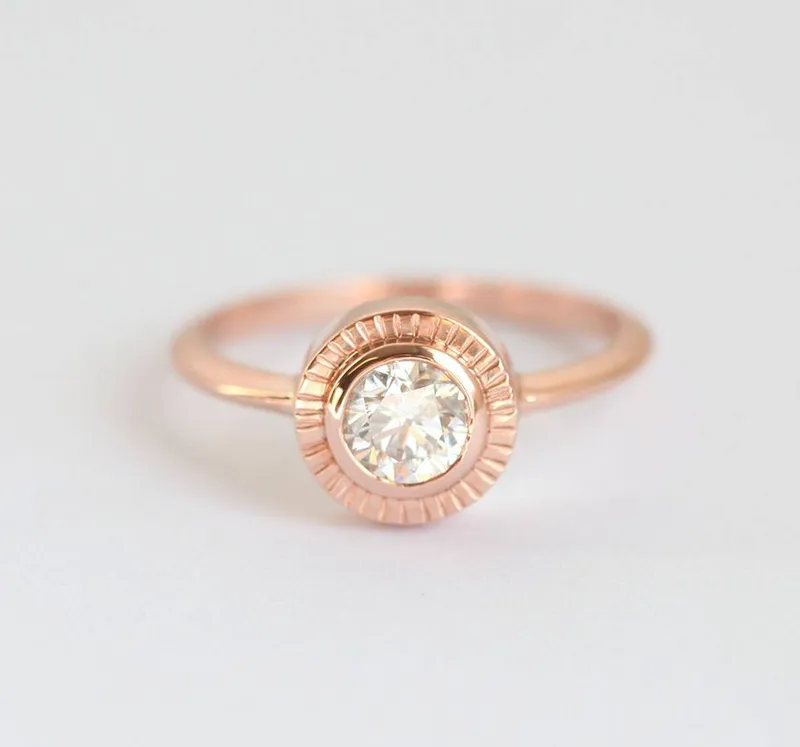 Emerald Ring, Emerald Diamond Ring Set vy 8