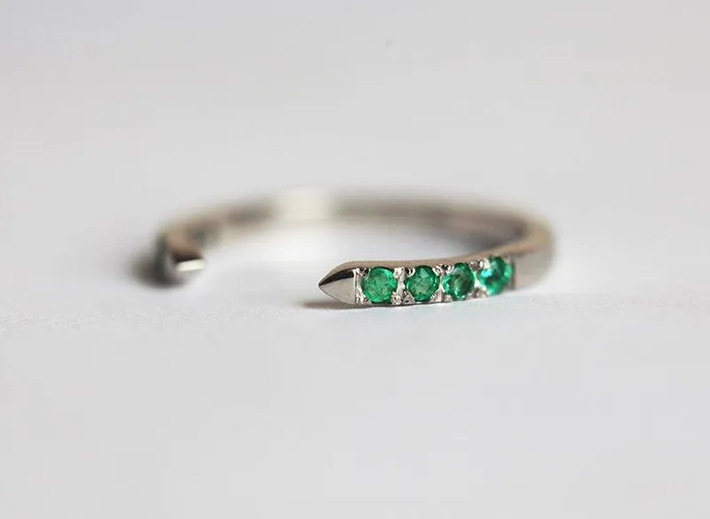 Emerald Ring, Open Gold Ring vy 2