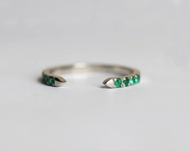 Emerald Ring, Open Gold Ring vy 4