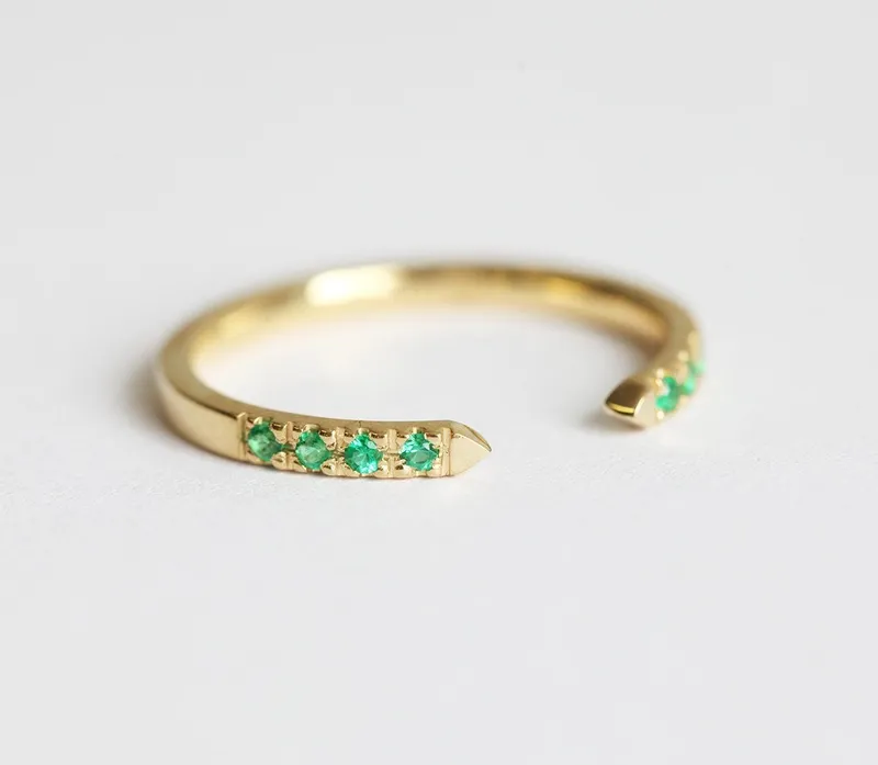 Emerald Ring, Open Gold Ring vy 5