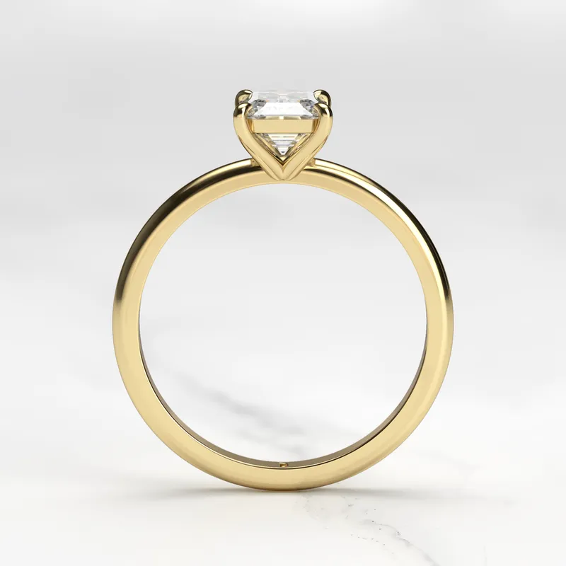 Emerald Solitaire Diamond Ring view 10