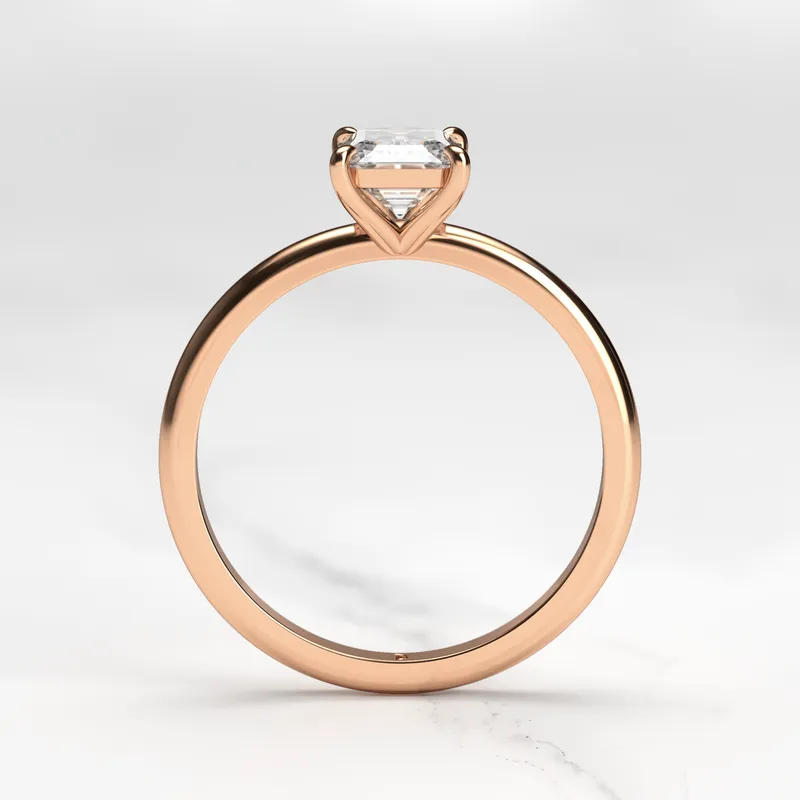 Emerald Solitaire Diamond Ring view 11