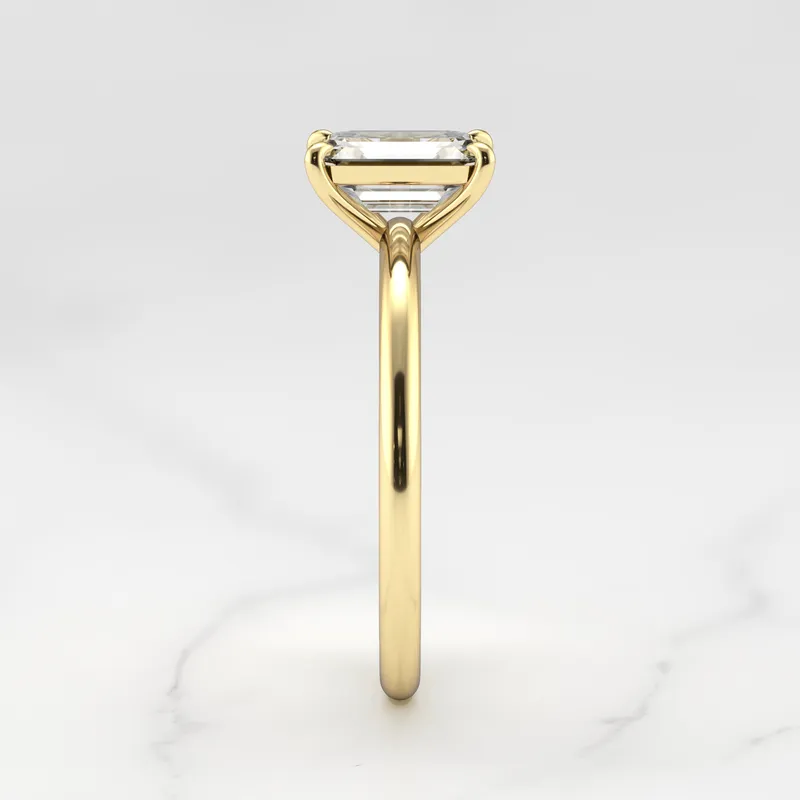 Emerald Solitaire Diamond Ring view 7