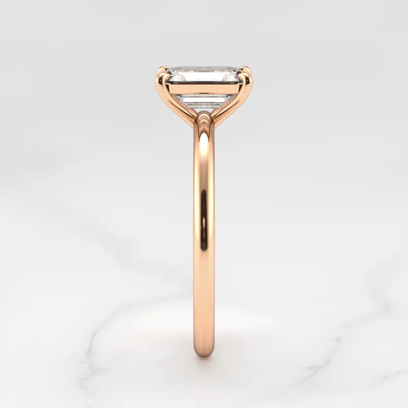 Emerald Solitaire Diamond Ring view 8