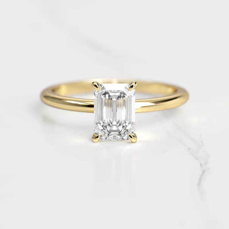 Emerald Solitaire Diamond Ring emerald emerald cut engagement ring