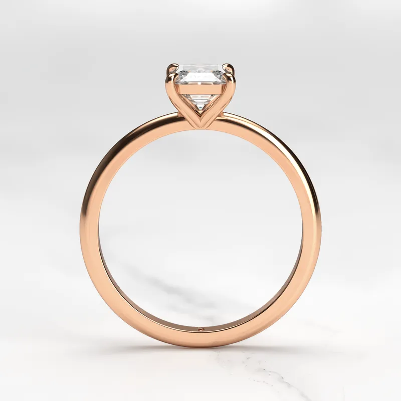 Emerald Tapered Solitaire Diamond Ring vy 11