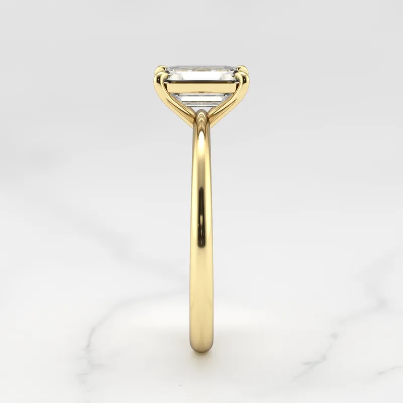 Emerald Tapered Solitaire Diamond Ring vy 7