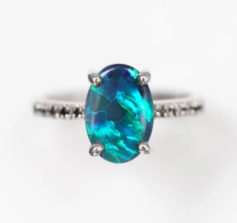 Emmeline Lagoon Black Opal Ring view 9
