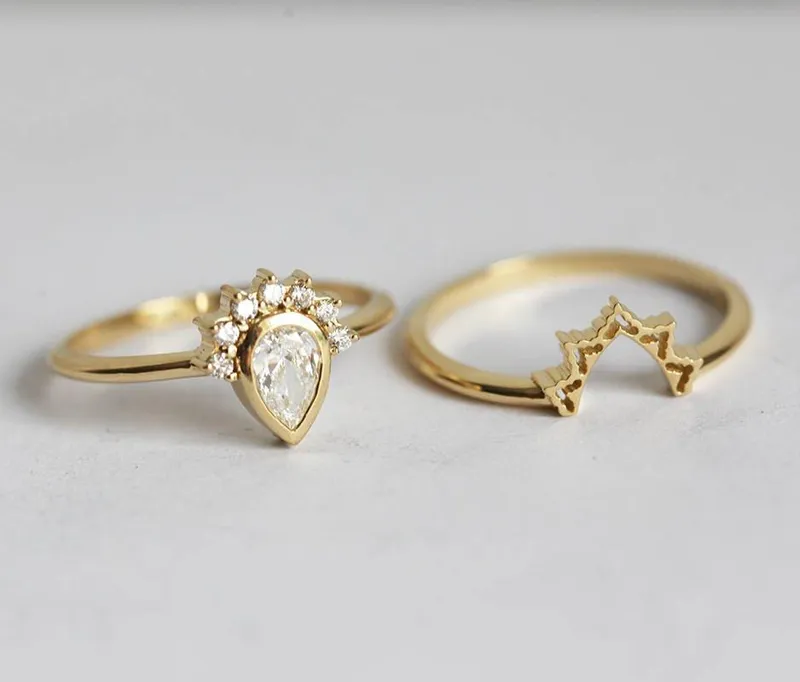 Engagement Ring Set, Diamond Ring view 4