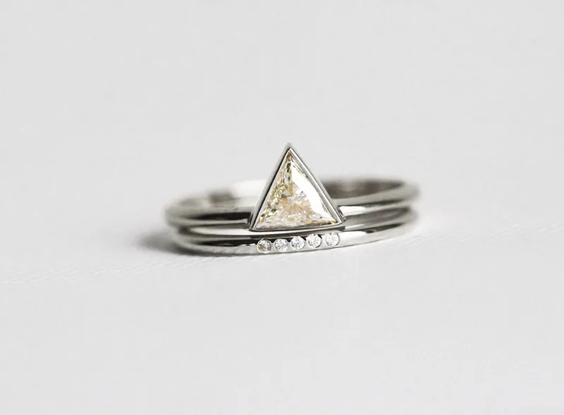 Engagement Ring Set, Solitaire Ring vy 8