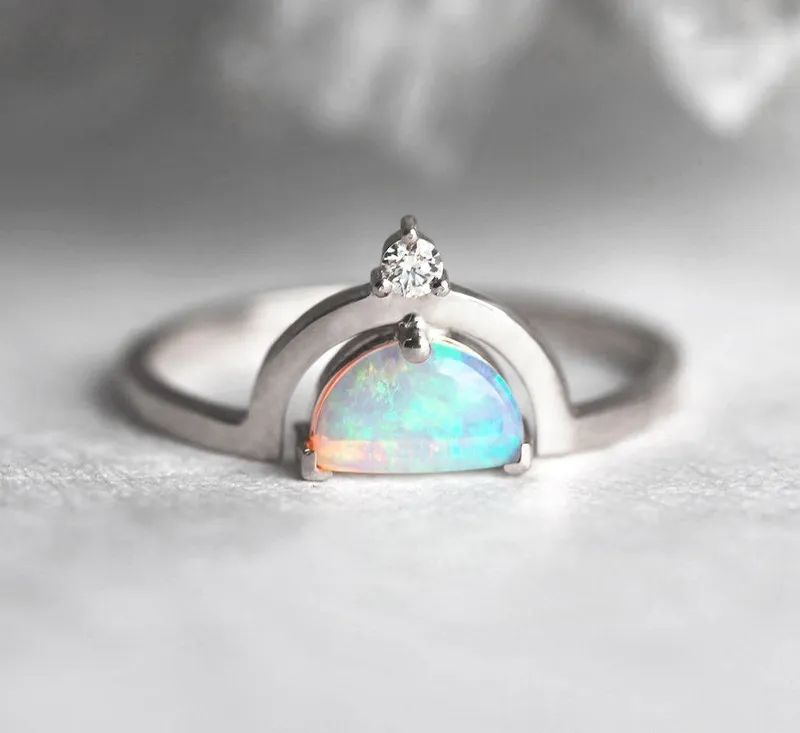 Erika Half-Moon Opal Ring view 11