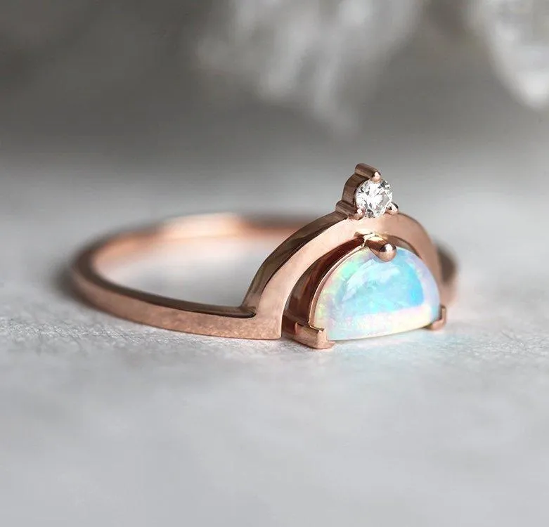 Erika Half-Moon Opal Ring view 4
