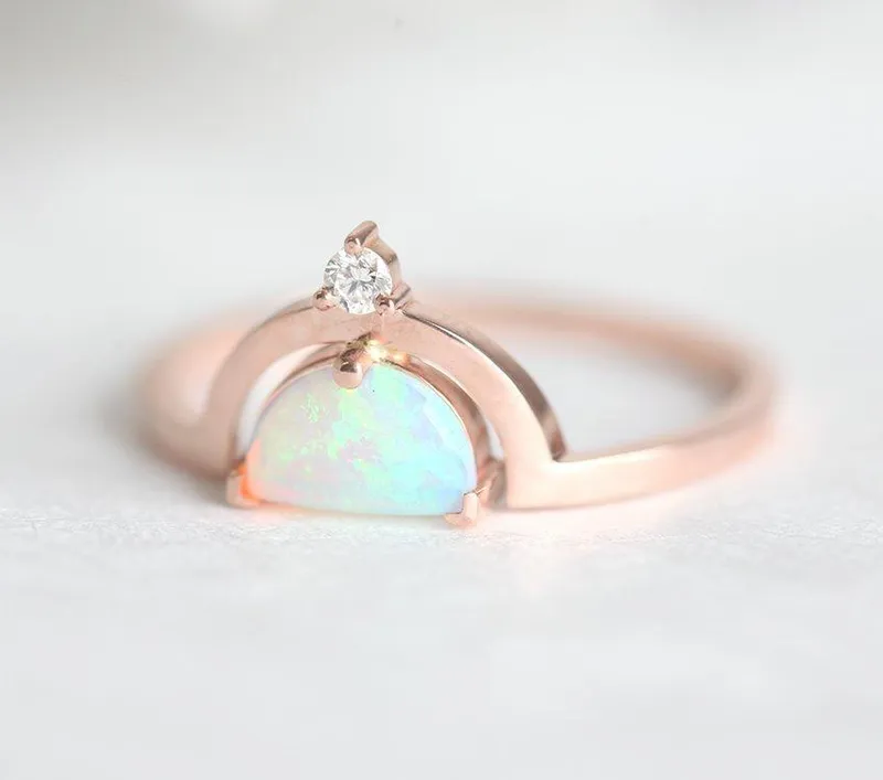 Erika Half-Moon Opal Ring view 6