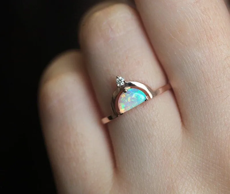 Erika Half-Moon Opal Ring view 7