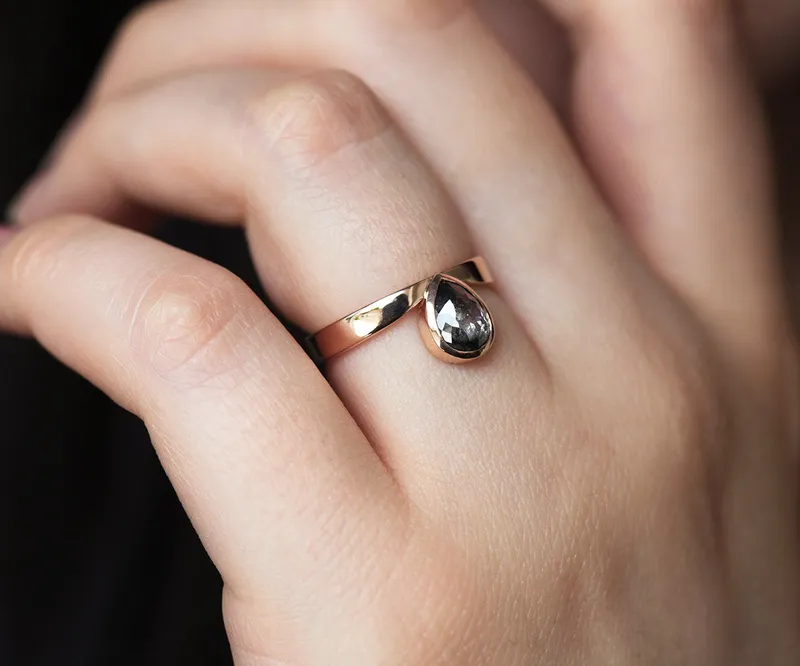 Estelle 1 Carat Salt & Pepper Diamond Ring view 10