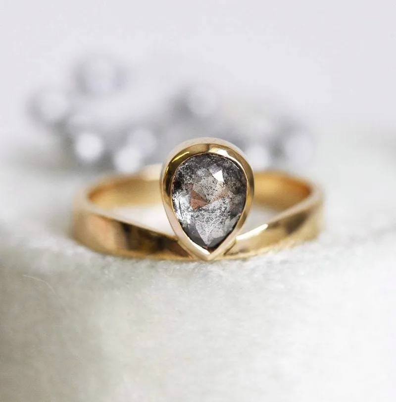 Estelle 1 Carat Salt & Pepper Diamond Ring view 11