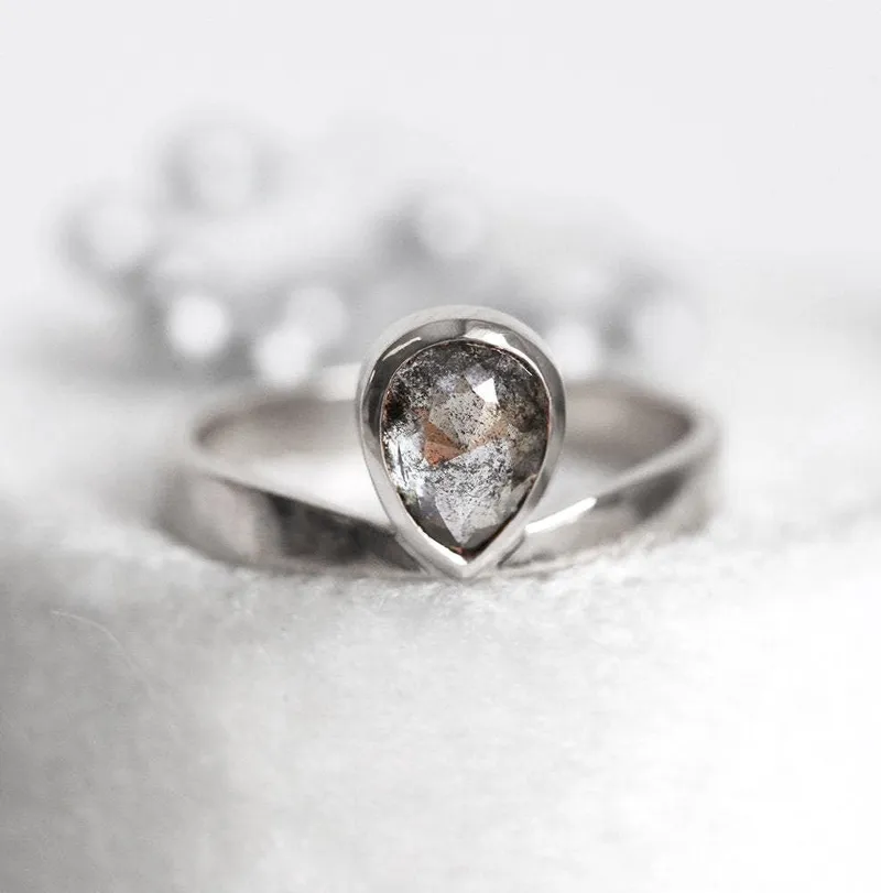 Estelle 1 Carat Salt & Pepper Diamond Ring view 12