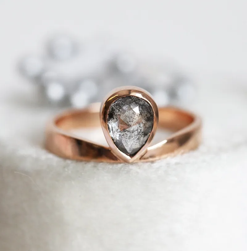 Estelle 1 Carat Salt & Pepper Diamond Ring view 2