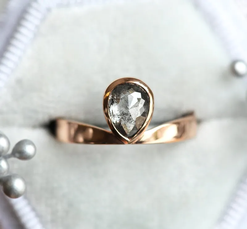 Estelle 1 Carat Salt & Pepper Diamond Ring view 3