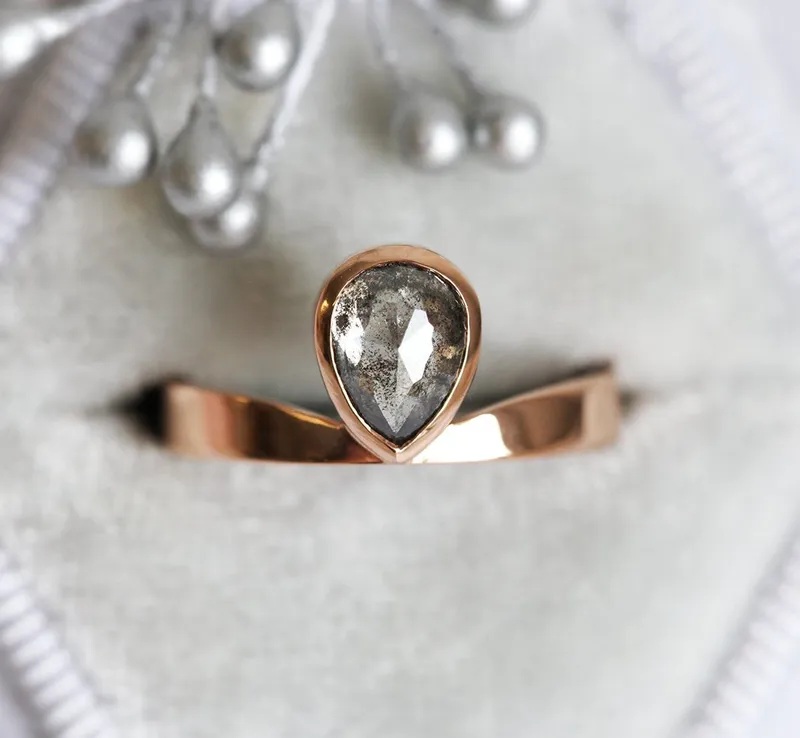 Estelle 1 Carat Salt & Pepper Diamond Ring view 6