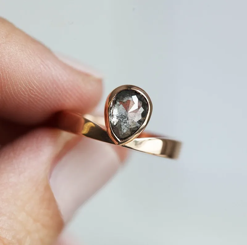 Estelle 1 Carat Salt & Pepper Diamond Ring view 7