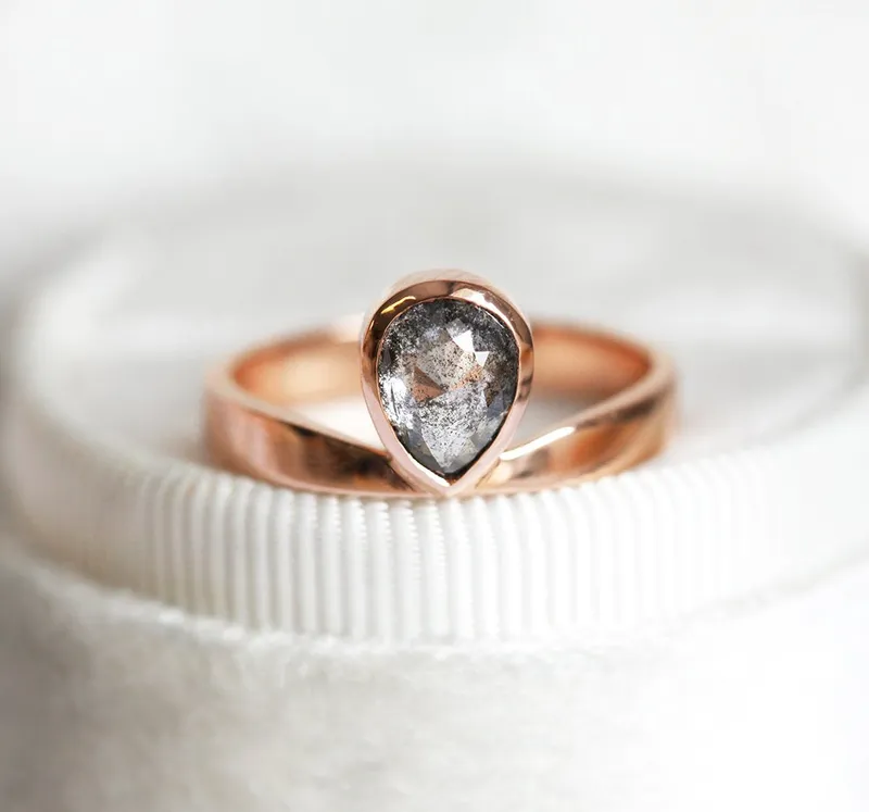 Estelle 1 Carat Salt & Pepper Diamond Ring view 8