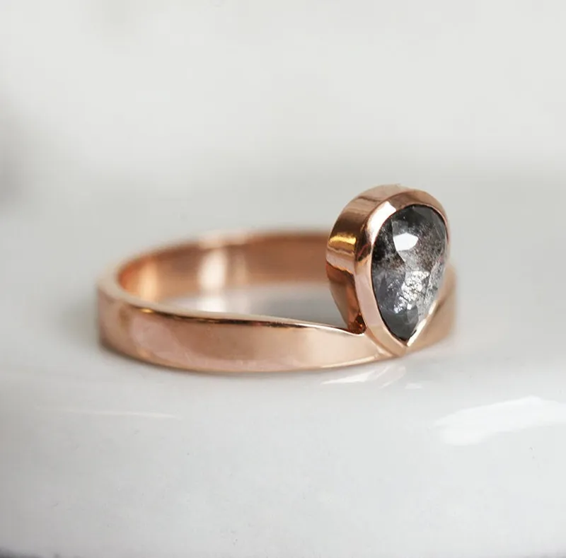 Estelle 1 Carat Salt & Pepper Diamond Ring view 9