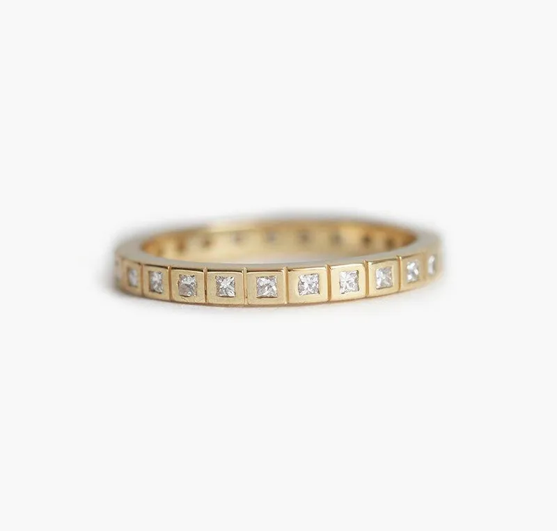 ETERNITY WEDDING RING, PRINCESS DIAMOND ETERNITY BAND vy 3