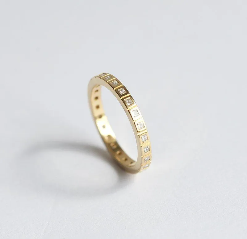 ETERNITY WEDDING RING, PRINCESS DIAMOND ETERNITY BAND vy 4
