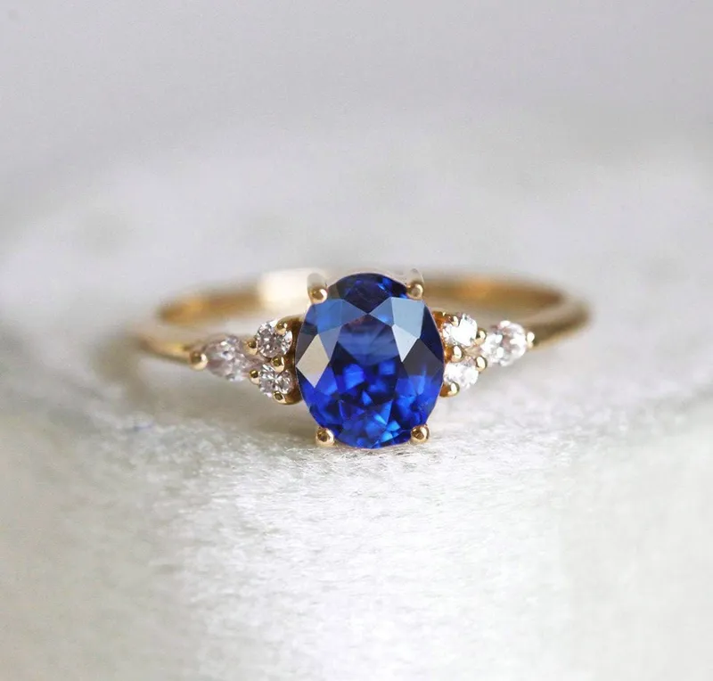 Evelyn Oval Sapphire Diamond Ring sapphire oval cut engagement ring