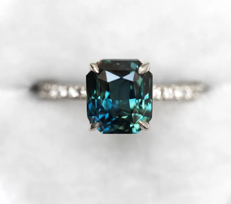 Extravaganza Sapphire Tourmaline Diamond Ring Set view 12