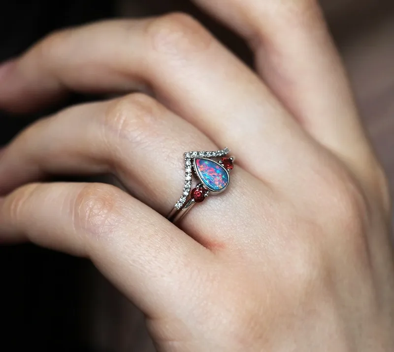 Finnley Pear Opal Ring view 2