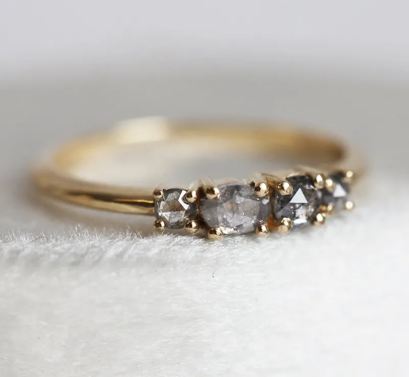 Fiona Ombre Salt & Pepper Diamond Ring view 2