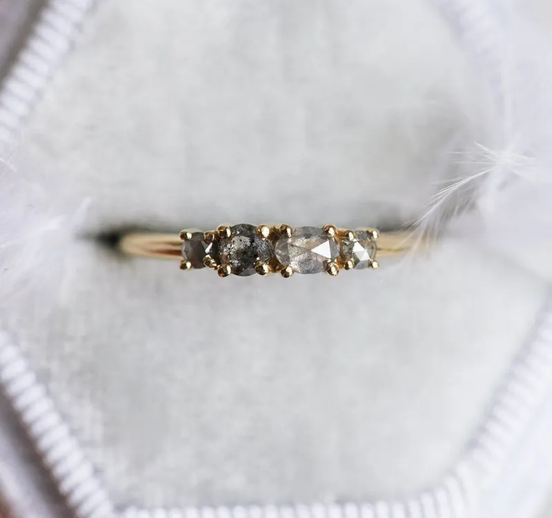 Fiona Ombre Salt & Pepper Diamond Ring view 4