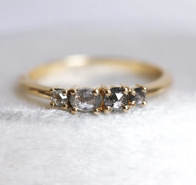 Fiona Ombre Salt & Pepper Diamond Ring view 5