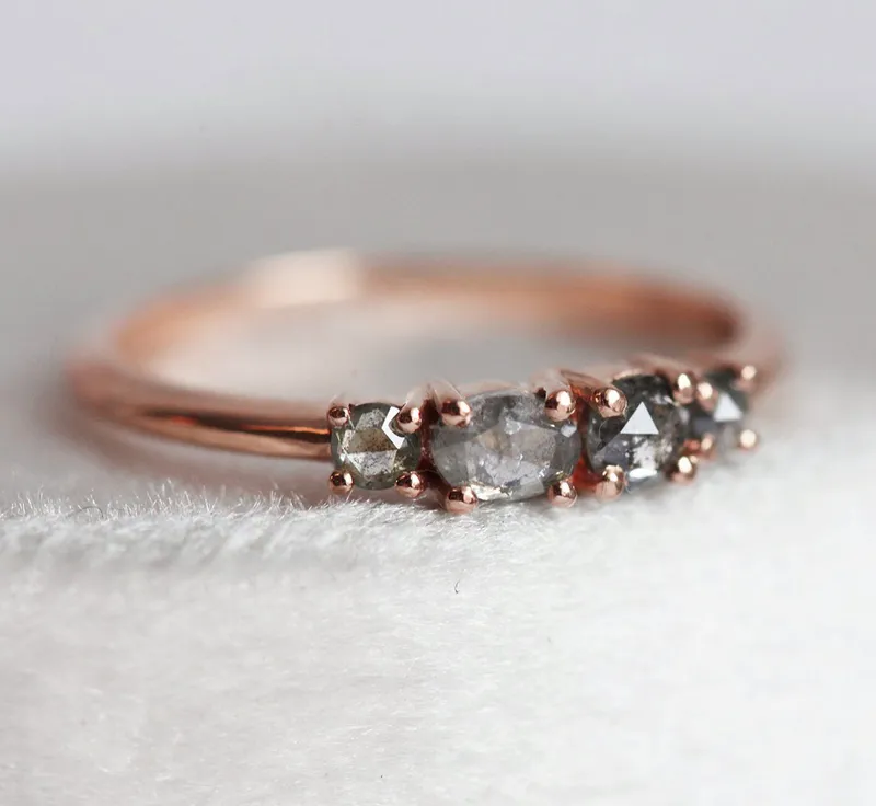 Fiona Ombre Salt & Pepper Diamond Ring view 7