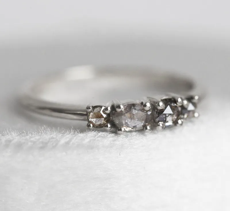 Fiona Ombre Salt & Pepper Diamond Ring view 8