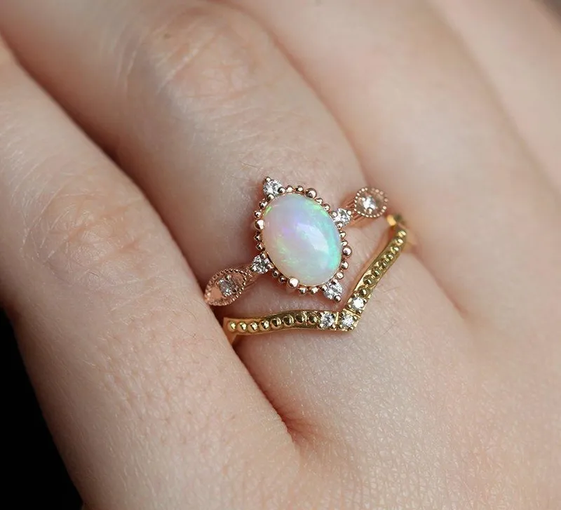 Florence Oval Opal Ring view 10