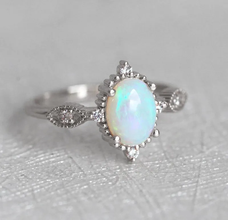 Florence Oval Opal Ring view 12