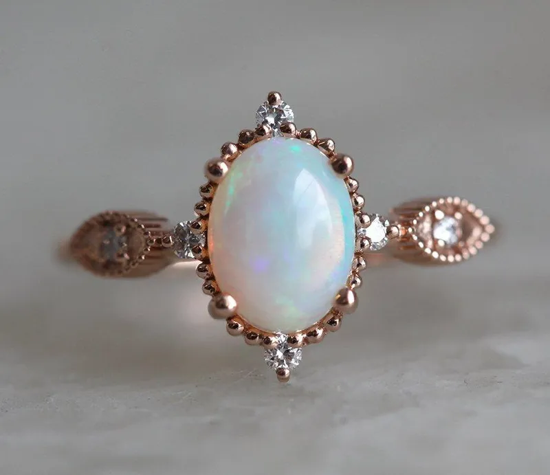 Florence Oval Opal Ring view 2