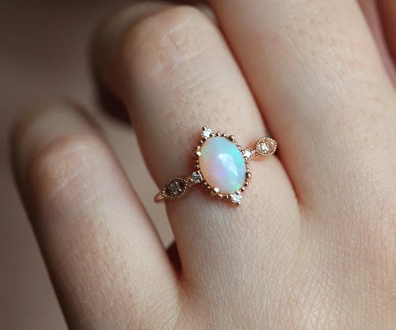 Florence Oval Opal Ring view 3