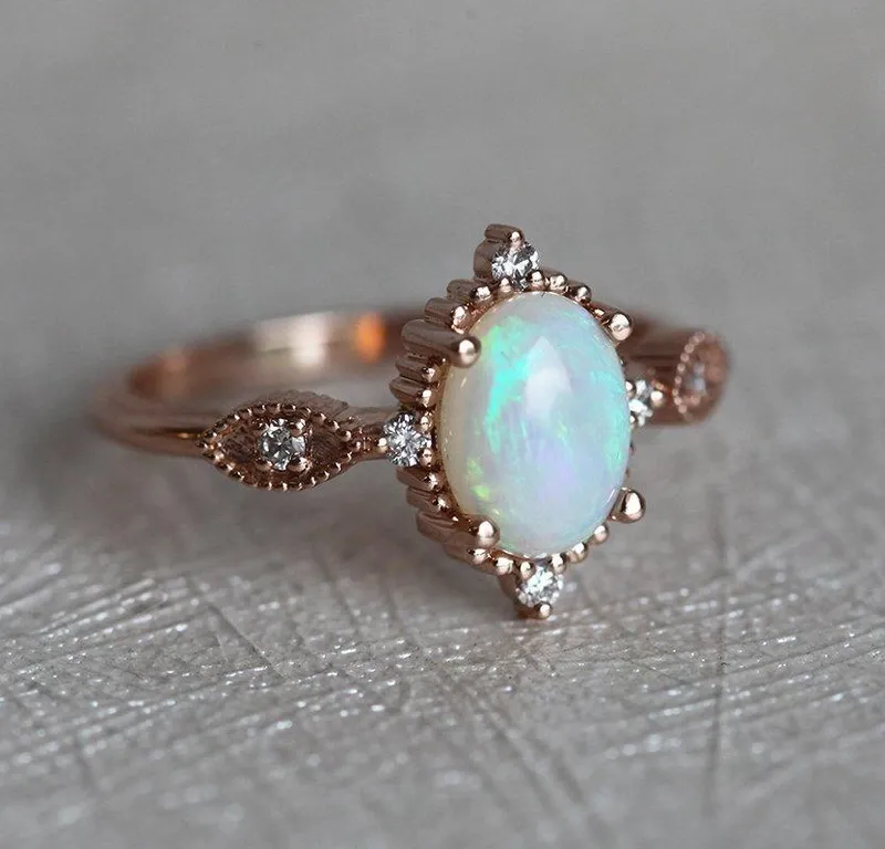 Florence Oval Opal Ring view 4